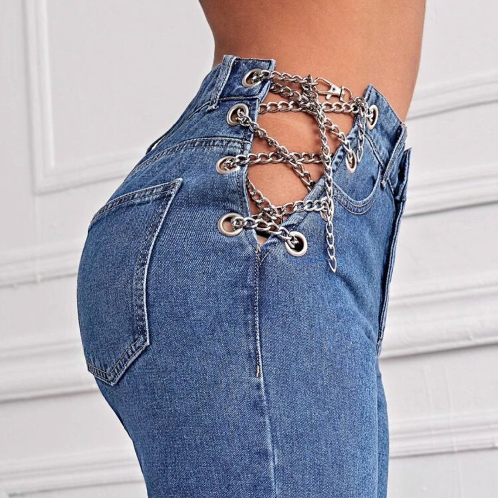 Unique jeans with side chains